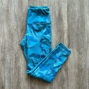 The North Face Luxe Motivation Leggings Teal Jacquard Camo Size Medium
